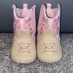 Stepping Stones Soft Embroidered Toddler Baby Girl Cowgirl Boots Size 4